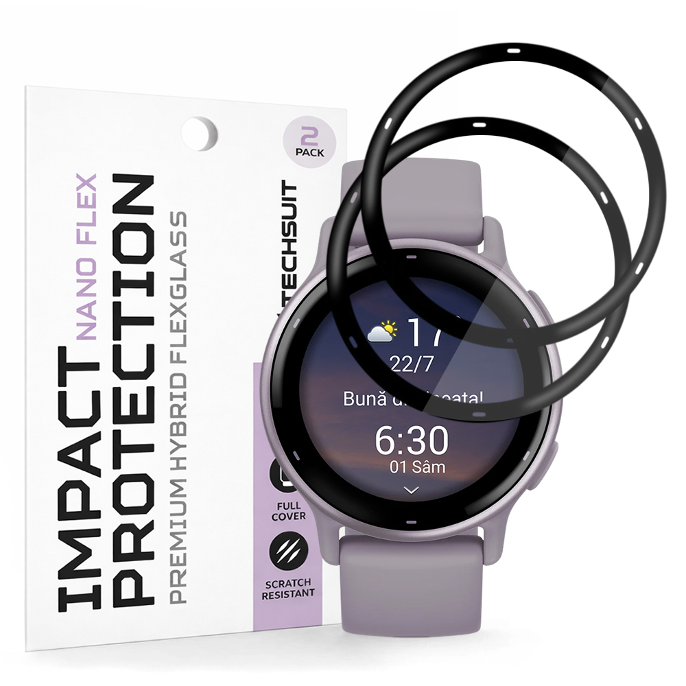 Levně Ochranná fólie Techsuit Nano Flex (2 ks) na Garmin vivoactive 5 černá