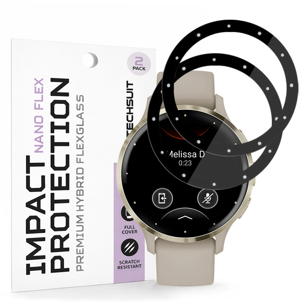 Levně Ochranná fólie Techsuit Nano Flex (2 ks) na Garmin Venu 3S černá
