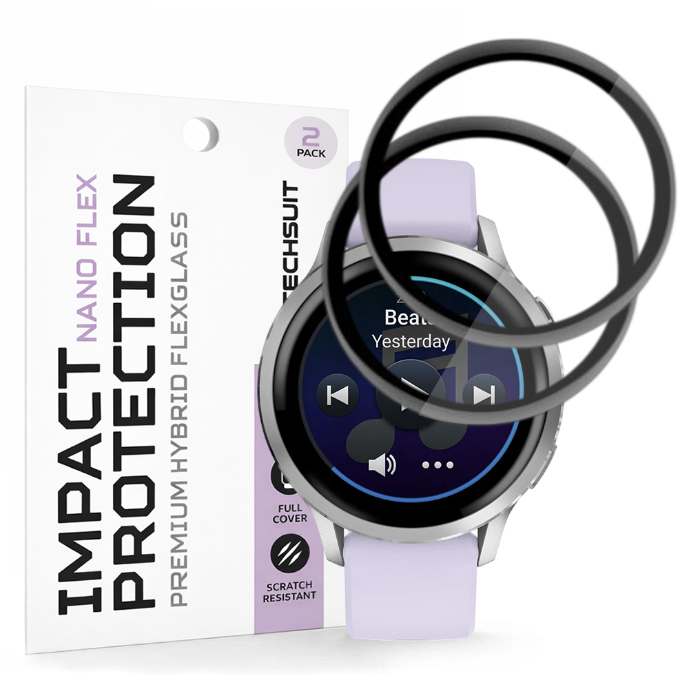 Levně Ochranná fólie Techsuit Nano Flex (2 ks) na Garmin Venu 4 41mm černá