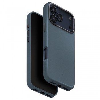 Kryt UNIQ Lyden Leatherette iPhone 17 Pro Max ocelově modrozelený