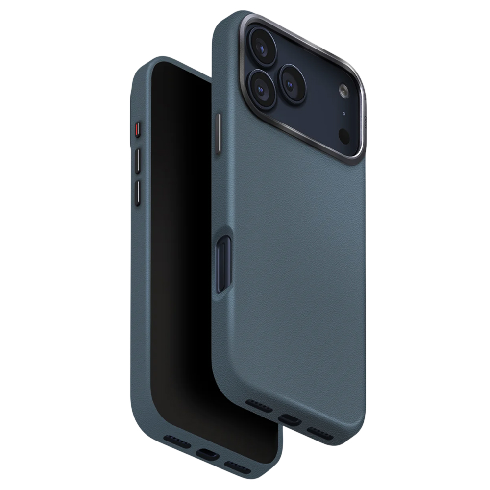 Levně Kryt UNIQ Lyden Leatherette iPhone 17 Pro ocelově modrozelený