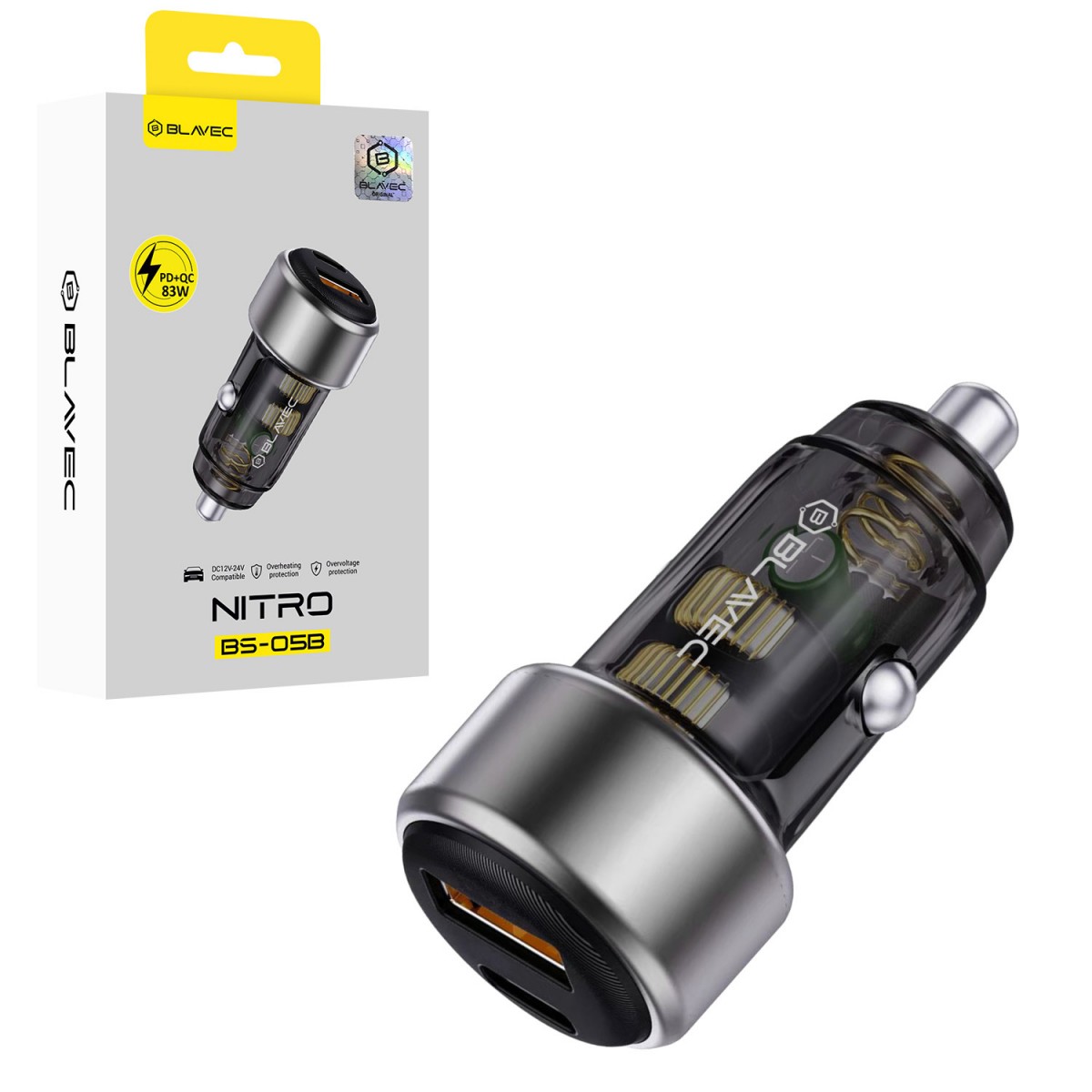 Levně Adaptér do auta Blavec BS-05B Nitro 83W černý