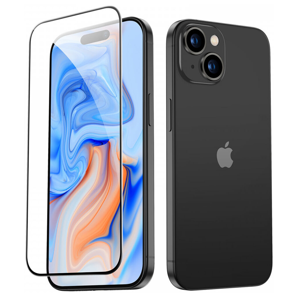 Levně Tvrzené sklo ESR pro iPhone 15 s černým okrajem