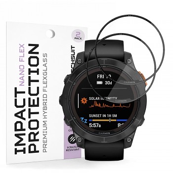 Ochranná fólie Techsuit Nano Flex (2 kusy) pro Garmin Fenix 7 Pro Solar černá