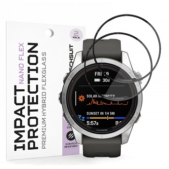 Ochranná fólie Techsuit Nano Flex (2 kusy) pro Garmin Fenix 7S Pro Solar černá