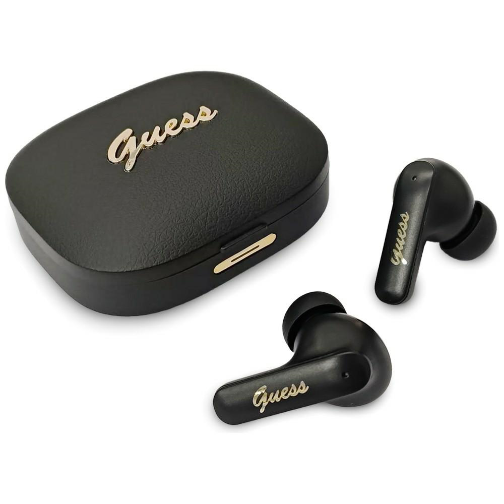 Levně Bezdrátová sluchátka Guess Script Metal Logo (GUTWSX45PGSK) černá