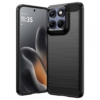 Kryt Techsuit Carbon Silicone Motorola Edge 70 Fusion černý