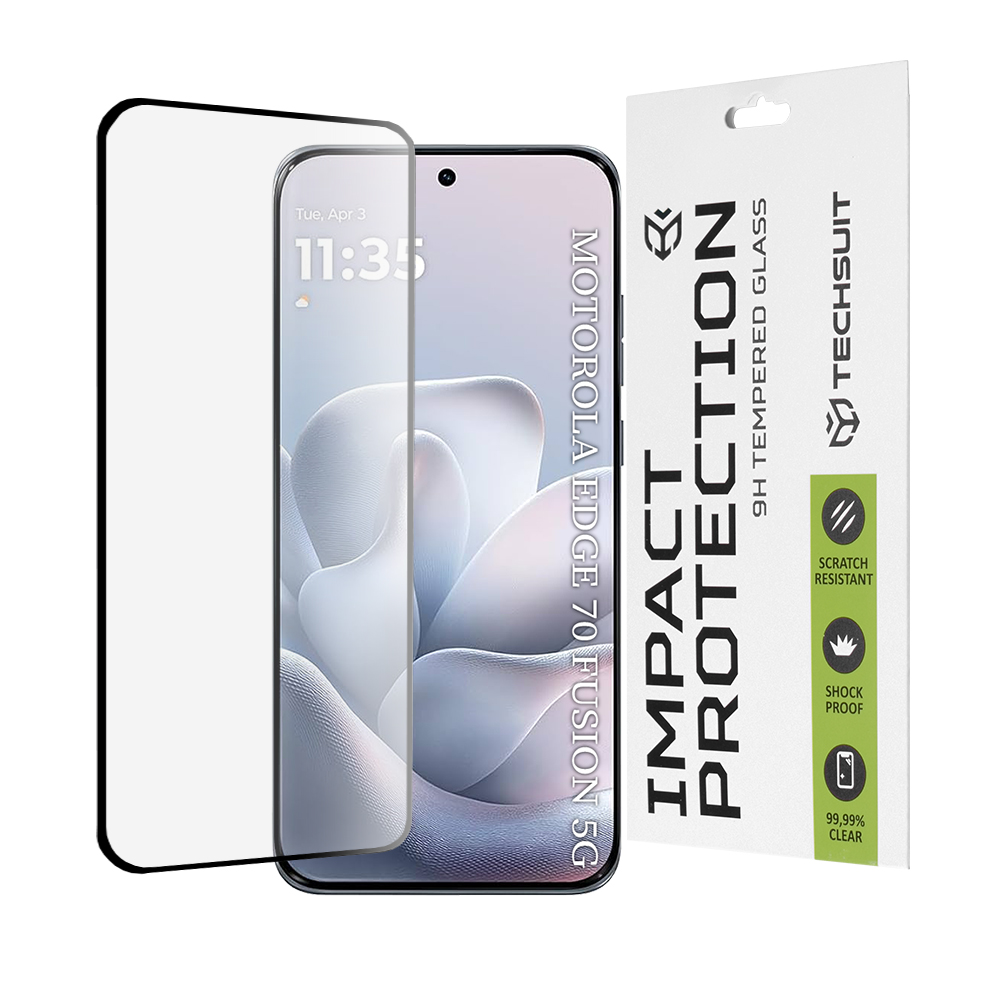 Levně Ochranné sklo Techsuit 111D Full Cover / Full Glue Glass / 3D Curved Screen Motorola Edge 70 Fusion černé
