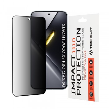 Ochranné sklo Techsuit 111D Privacy Full Glue Xiaomi Poco X8 Pro Max černé