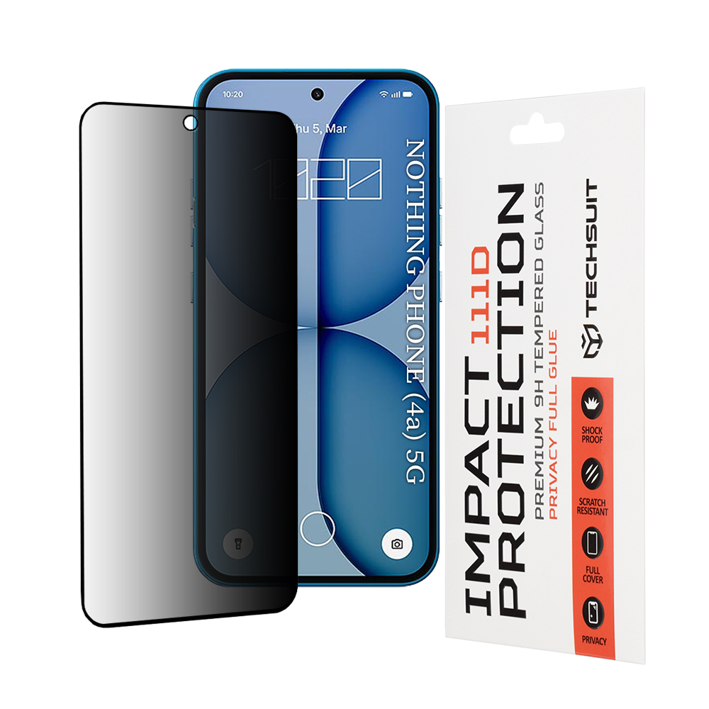 Levně Ochranné sklo Techsuit 111D Privacy Full Glue Nothing Phone (4a) černé