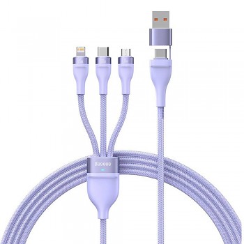 Nabíjecí Kabel Baseus Flash Series 2 s redukcemi (100W / 1.2m) fialový