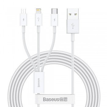 Nabíjecí Kabel Baseus Superior Series 3v1 (3.5A / 20W / 1.2m) bílý
