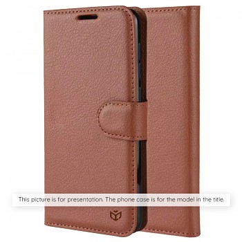 Flipové pouzdro Techsuit Leather Folio pro Samsung Galaxy S26 hnědé