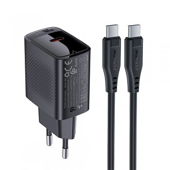 Nabíjecí set Acefast - Wall Charger Set (A82) - Type-C Cable Included, Type-C, GaN Technology, PD20W, Supports Fast Charging - černý