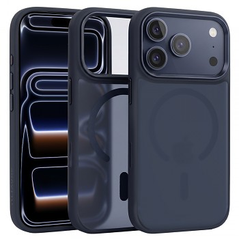 Polomatný kryt Liavec Cloudy s kovovým rámečkem fotoaparátu pro Apple iPhone 17 Pro (Tlačítko ovládání fotoaparátu) námořnicky modrý