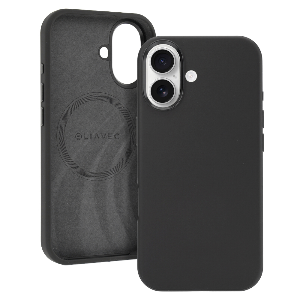 Levně Silikonový kryt Liavec Silky s kovovým rámečkem fotoaparátu pro Apple iPhone 17 černý