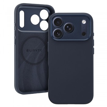 Kryt Liavec Silk Shield s kovovým rámečkem fotoaparátu pro Apple iPhone 17 Pro námořnicky modrý
