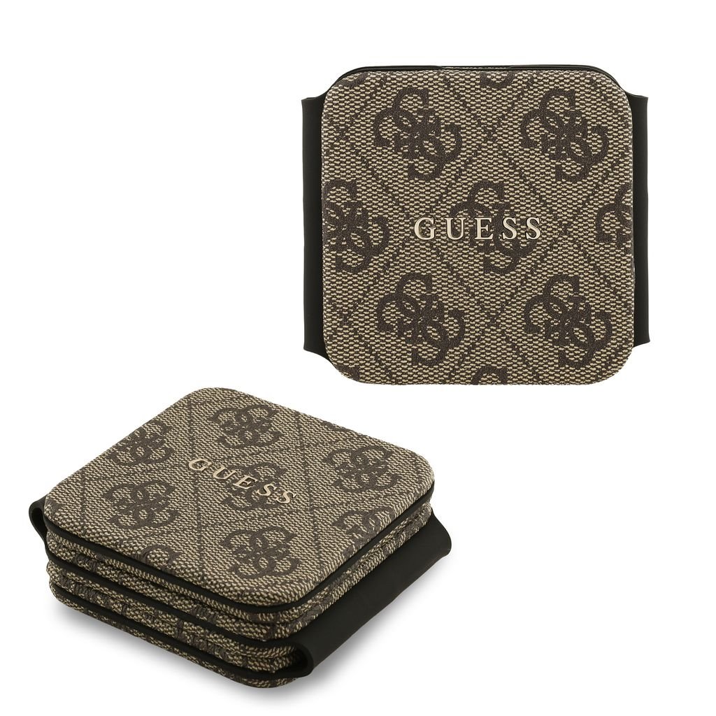 Levně Bezdrátová nabíječka Guess PU 4G MagSafe 3v1 hnědá