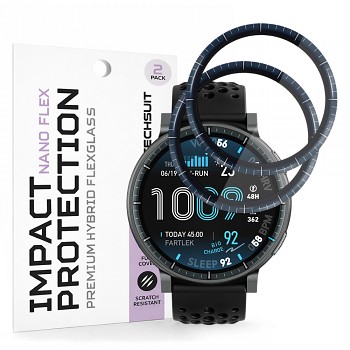 Ochranná fólie Techsuit - Nano Flex (2 pack) - Amazfit Active Max - černá