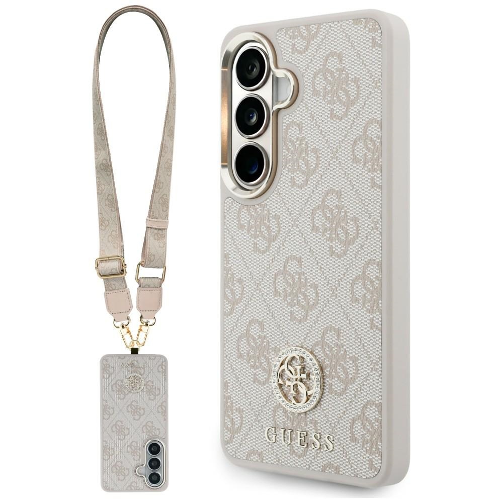 Levně Kryt Guess - 4G Big Rhinestone Triangle Strap (GUHMS26SP4G4DCSP) - Samsung Galaxy S26 - růžový