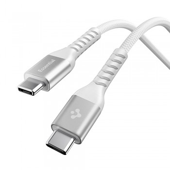 Kabel Spigen Essential EB10010CCA Type C na Type C 100W bílý