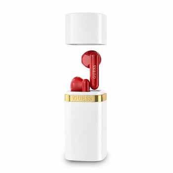Sluchátka Guess Lipstick Shape TWS bezdrátová bílá