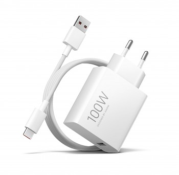 Rychlonabíječka Xiaomi MDY-19-ER USB-A 100W + datový kabel USB-C 6A bílá