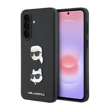 Kryt Karl Lagerfeld Liquid Silicone Metal Karl and Choupette pro Samsung Galaxy A37 černý