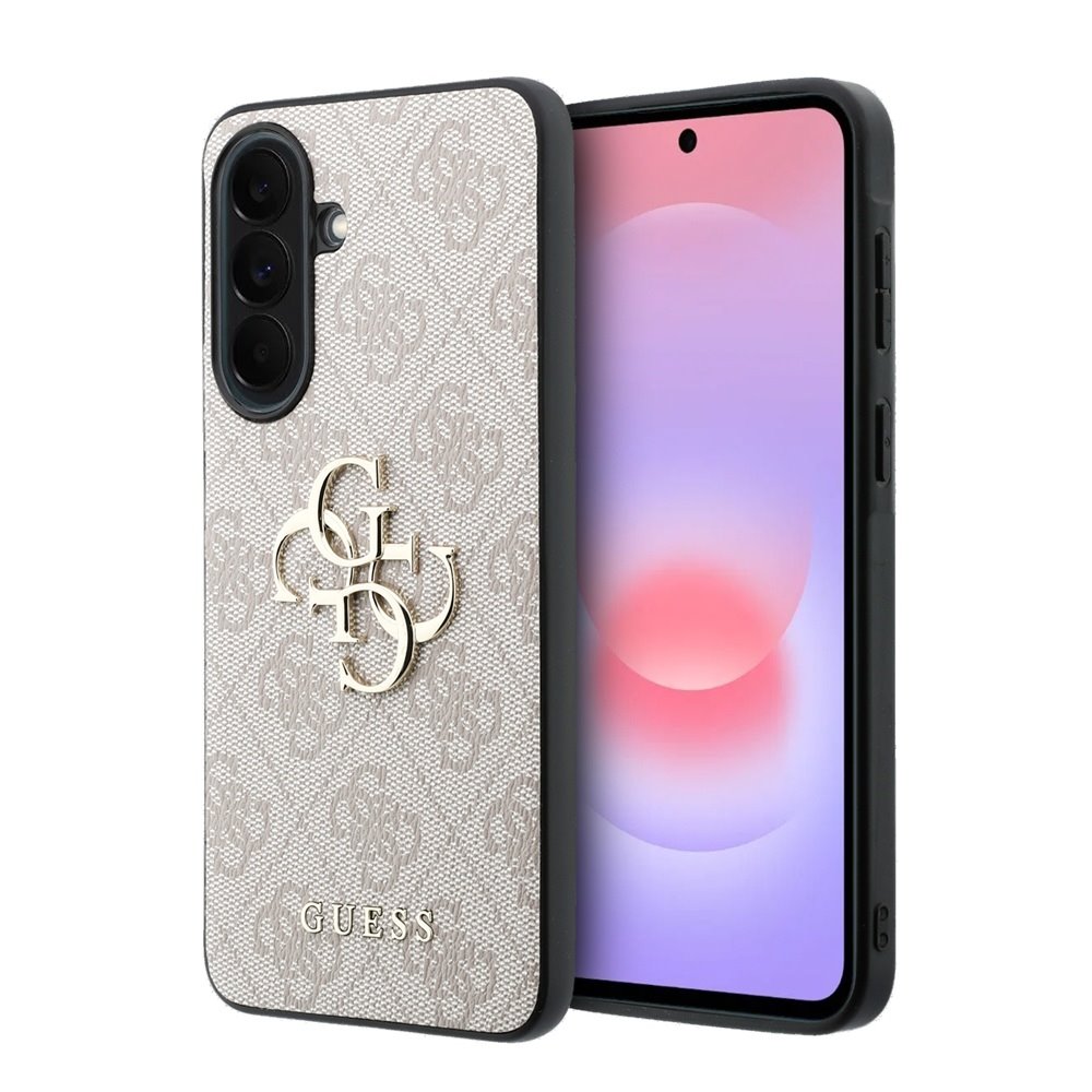 Levně Kryt Guess PU 4G Metal Logo pro Samsung Galaxy A37 růžový