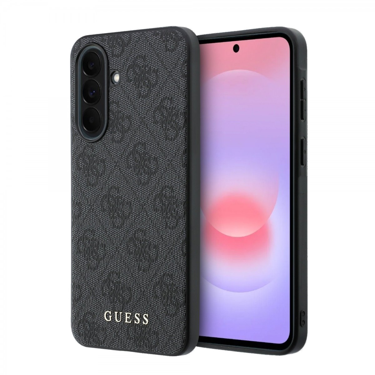 Levně Kryt Guess PU 4G Metal Classic Logo pro Samsung Galaxy A37 šedý