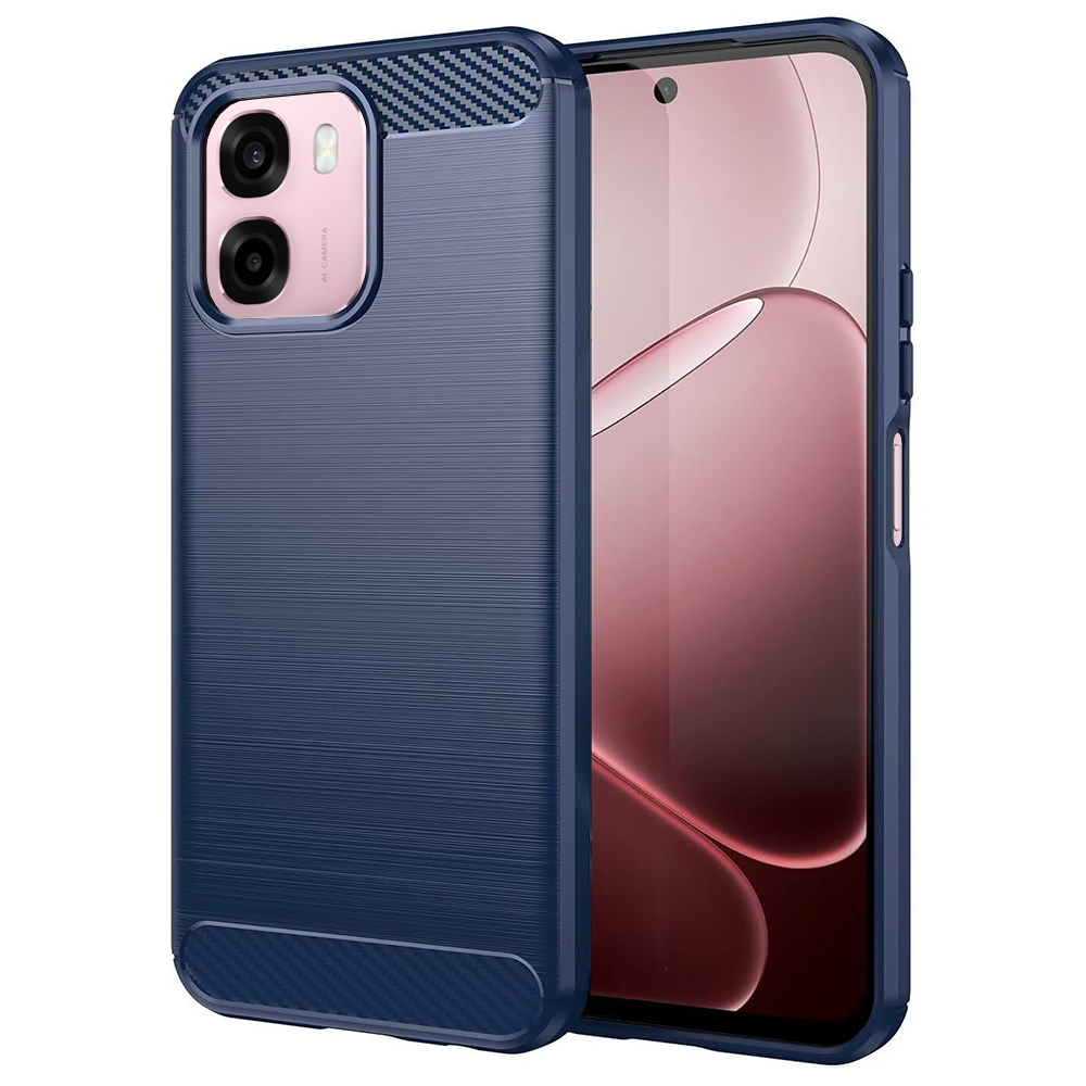 Levně Kryt Techsuit Carbon Silicone Oppo A6 a A6x a A6k modrý