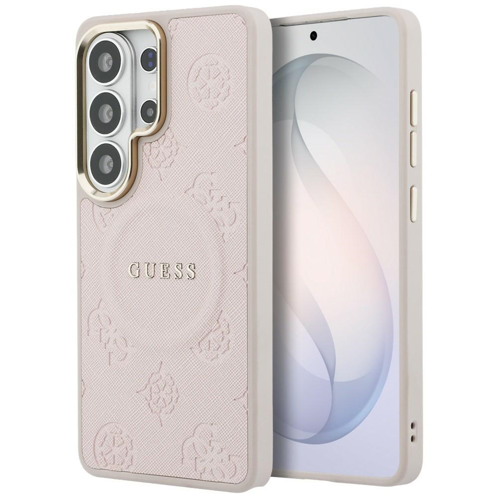 Levně Kryt Guess Saffiano Peony Embossed Ring MagSafe Samsung Galaxy S26 Ultra růžový