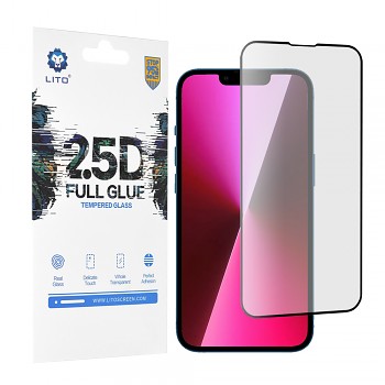 Ochranné sklo Lito 2.5D FullGlue iPhone 13 13 Pro a 14 černé