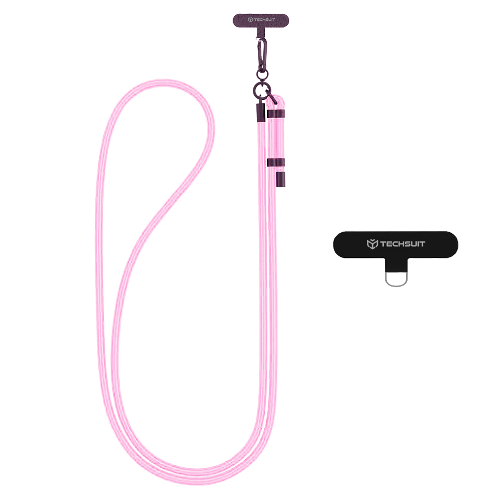 Levně Řemínek na telefon Techsuit Rope Crossbody Strap plameňákově růžový