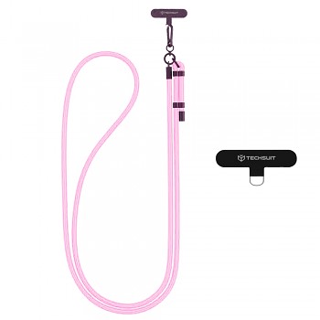 Řemínek na telefon Techsuit Rope Crossbody Strap plameňákově růžový