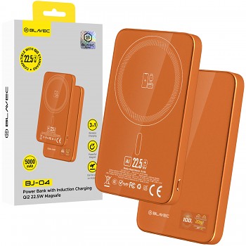 Powerbanka Blavec BJ-04 Ultra Slim 5000mAh oranžová skleněná 22,5W