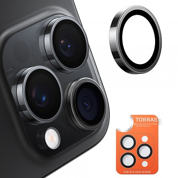 Ochranné sklo na fotoaparát Torras Lensguard iPhone 16 Pro Max černé