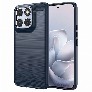 Kryt Techsuit Carbon Silicone Motorola Edge 70 Fusion modrý