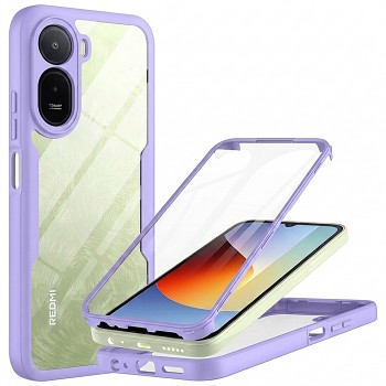 Kryt s ochranou displeje Techsuit ColorVerse 360 Series Xiaomi Redmi A7 Pro 4G fialový