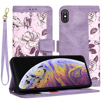 Flipové pouzdro Techsuit FlipCraft pro iPhone XS Max fialové