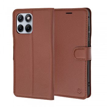Kožené pouzdro Techsuit Leather Folio pro Motorola Edge 70 Fusion hnědé