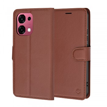 Kožené pouzdro Techsuit Leather Folio pro Oppo A6 Pro hnědé