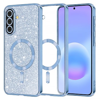 Kryt Techsuit Luxury Glitter MagSafe pro Samsung Galaxy A57 5G světle modrý