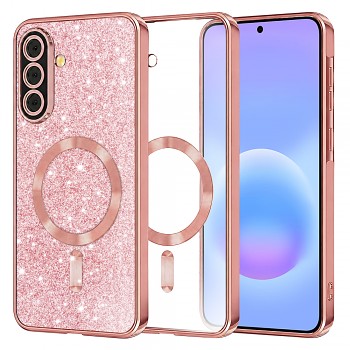 Kryt Techsuit Luxury Glitter MagSafe pro Samsung Galaxy A57 5G zlatý
