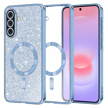 Kryt Techsuit Luxury Glitter MagSafe pro Samsung Galaxy A37 5G světle modrý