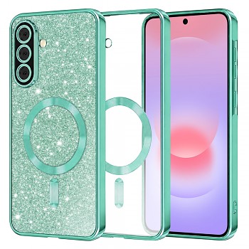 Kryt Techsuit Luxury Glitter MagSafe pro Samsung Galaxy A37 5G světle zelený