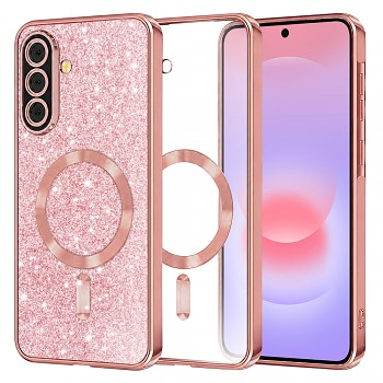 Kryt Techsuit Luxury Glitter MagSafe pro Samsung Galaxy A37 5G zlatý