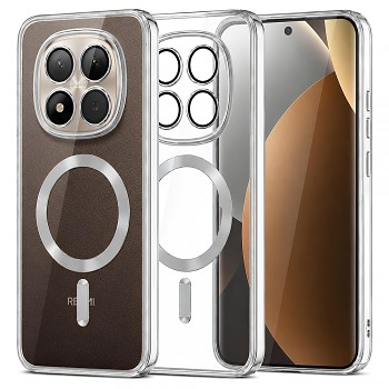 Kryt Techsuit Luxury Crystal MagSafe pro Xiaomi Redmi Note 15 Pro+ 5G / Poco M8 Pro 5G stříbrný