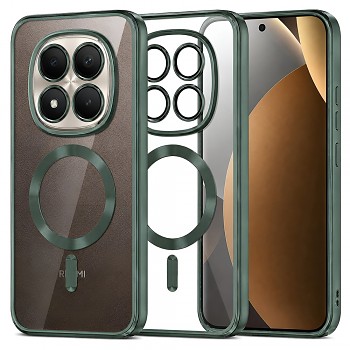 Kryt Techsuit Luxury Crystal MagSafe pro Xiaomi Redmi Note 15 Pro+ 5G / Poco M8 Pro 5G tmavě zelený