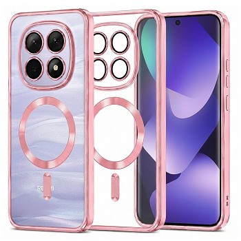Kryt Techsuit Luxury Crystal MagSafe pro Xiaomi Redmi Note 15 5G / Note 15 4G / Poco M8 5G růžový